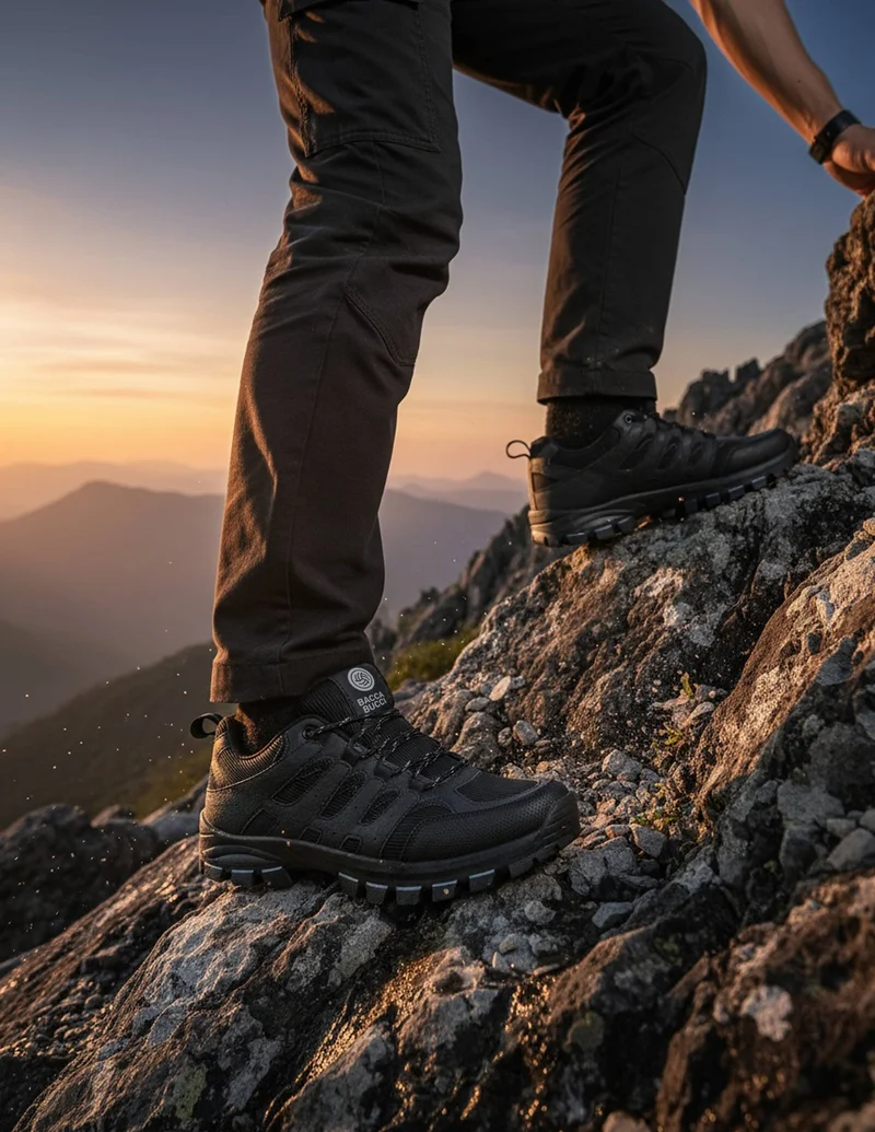 Bacca Bucci Onyx Black EverTrek Outdoor Hiking Boots-All-Terrain Grip for Men | Best Price UAE